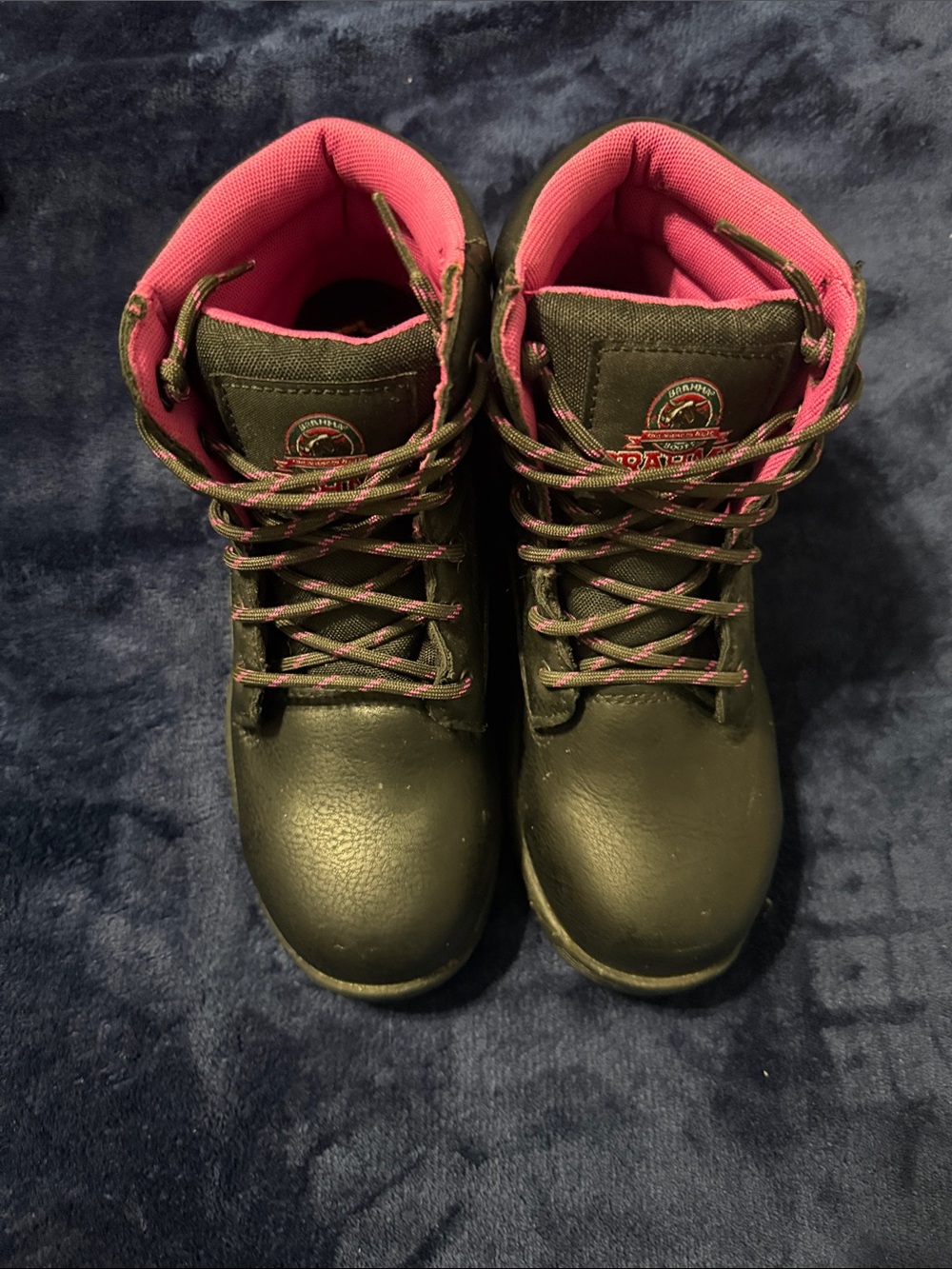 Brahma Women’s Black and Pink Outdoor Boots - Rugged Lace-Up